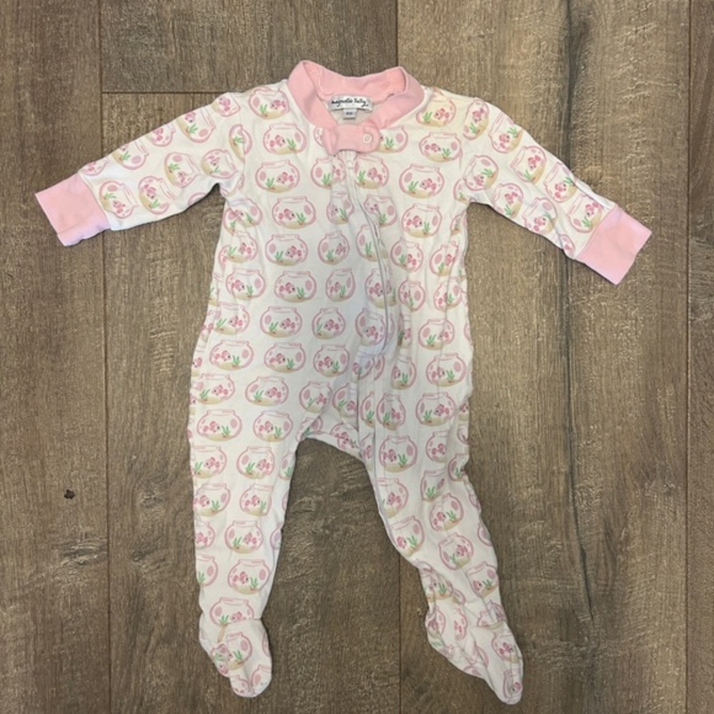 Magnolia baby baby girl six month zip up sleepie footie pajamas